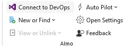 Click the connect to devops button to connect to TFS