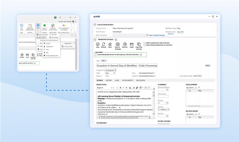 Almo interface in classic Outlook